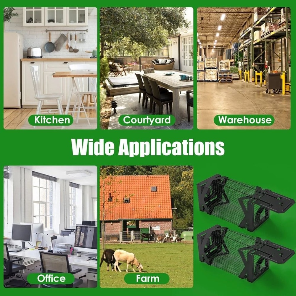 Reusable Mouse Voles Mice Cage Rat Traps Humane Live Mouse Cage Home Yard Rustproof Metal 4