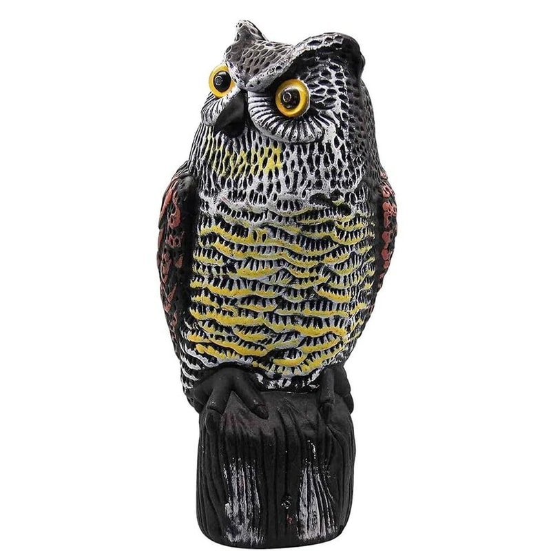 Solar Powered Fake Owl Decoy With Flashing Eye And Sound Outdoor Garden Scarecrow Bird Pest Deterre 5