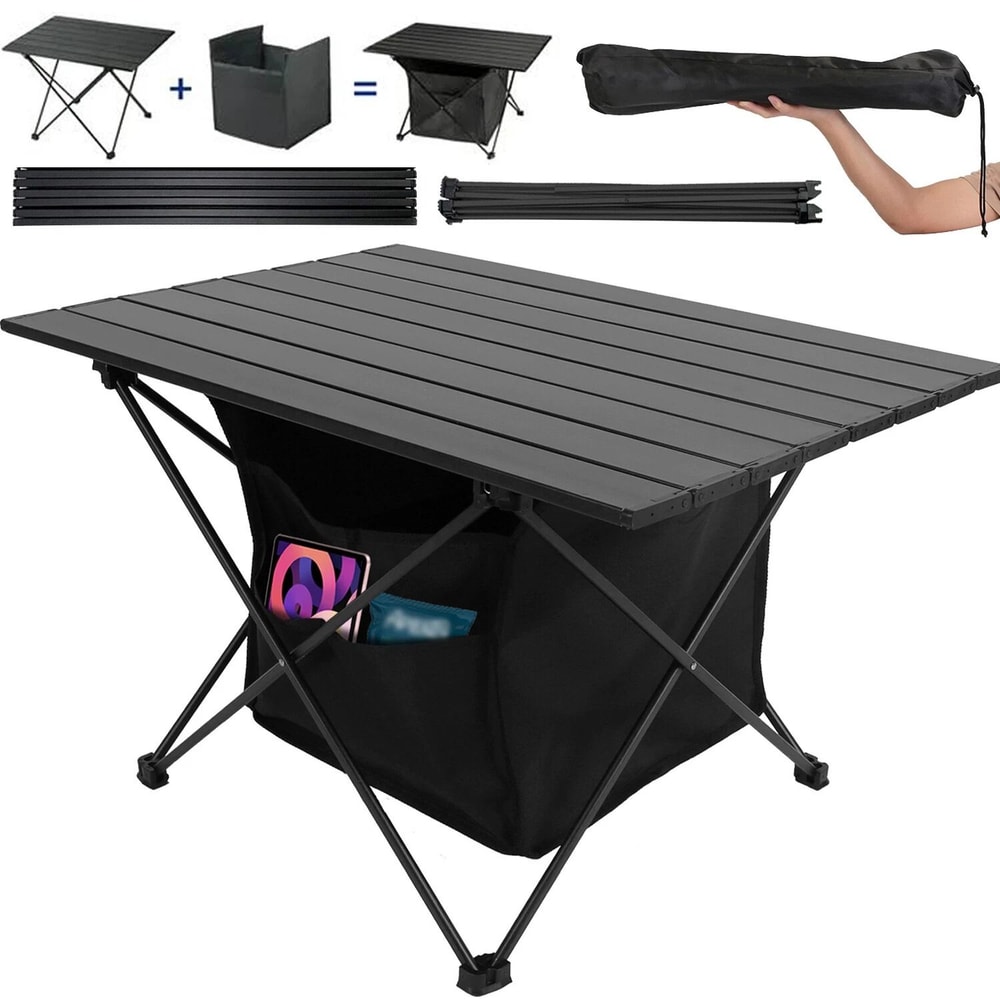 Folding Beach Picnic Table Portable Aluminum Camping Table With Storage Bag For Hiking And Travel 8