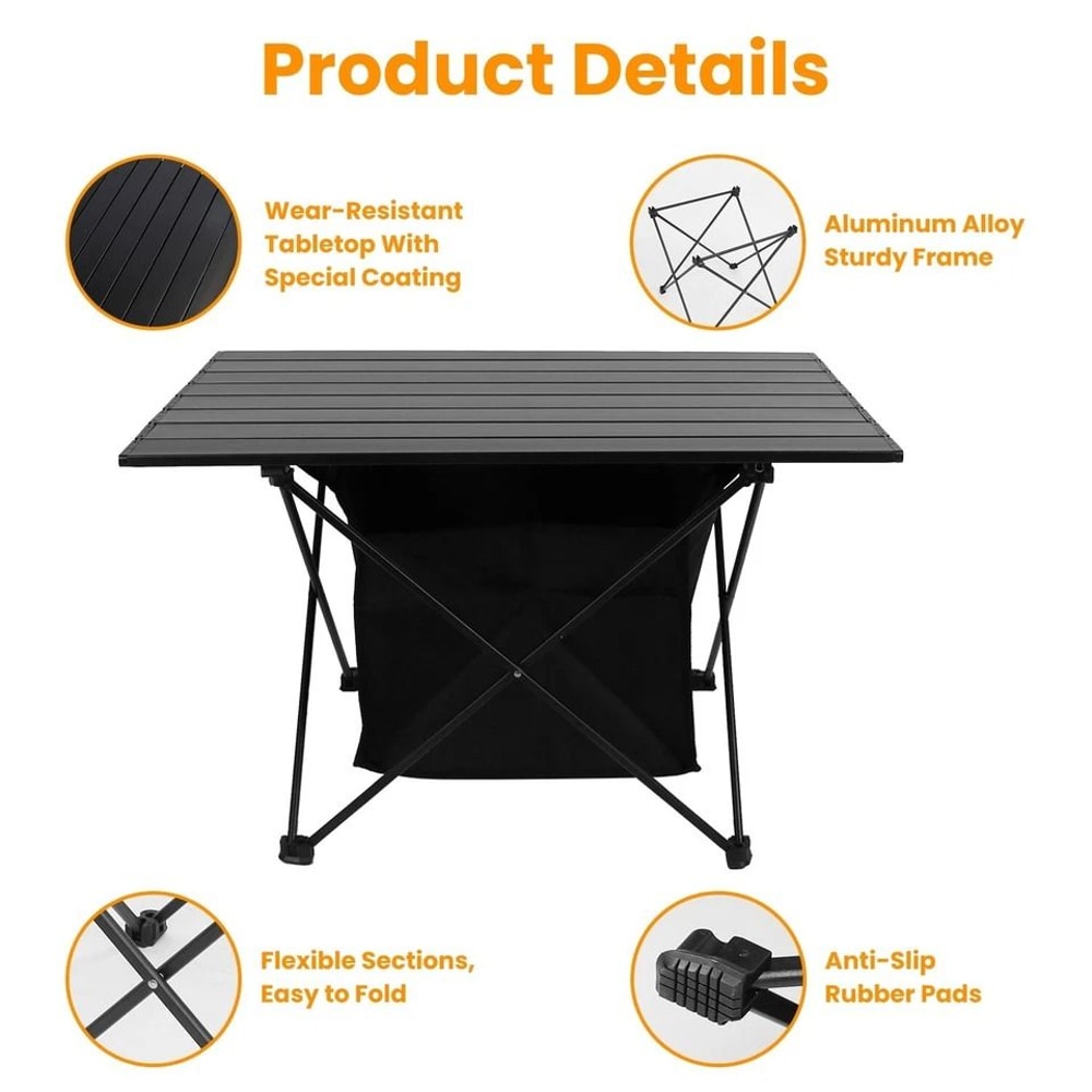 Folding Beach Picnic Table Portable Aluminum Camping Table With Storage Bag For Hiking And Travel 5