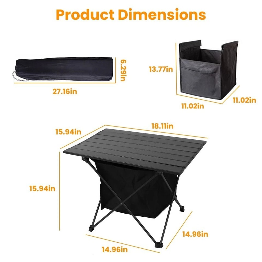 Folding Beach Picnic Table Portable Aluminum Camping Table With Storage Bag For Hiking And Travel 11