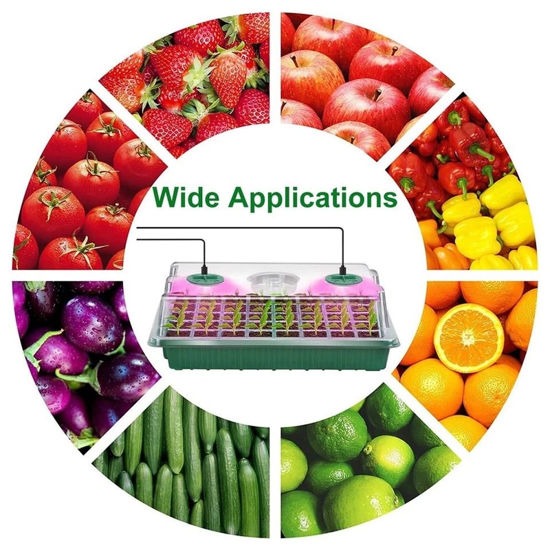 Seedling Seed Starter Tray Kit WGrow Light Cells Plant Greenhouse Dome Easy Indoor Garden Setup 4