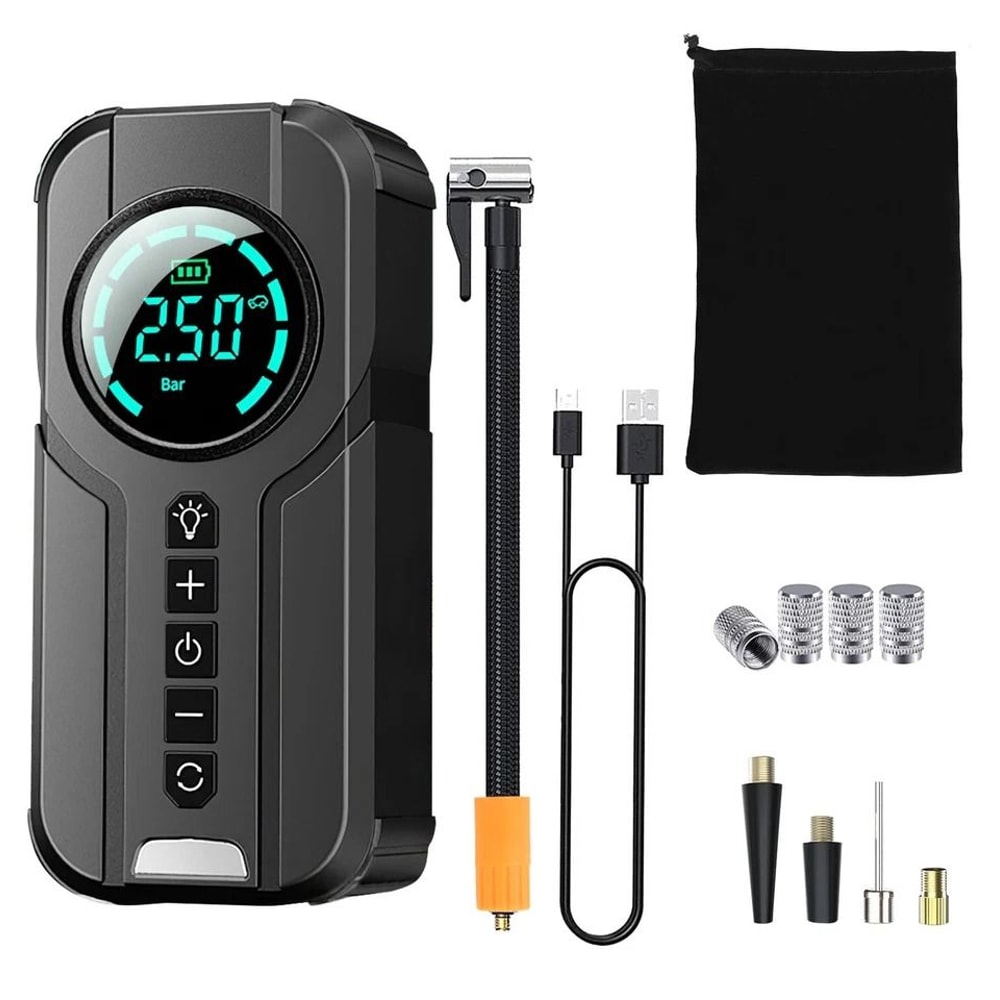 Electric Portable Auto Car Air Pump Compressor LCD Tire Inflator Fast Inflation 12