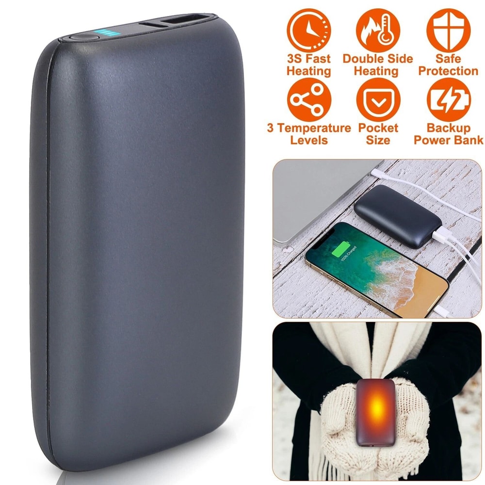 Hand Warmers Electric Rechargeable Backup Power Bank Fast Heating Pocket Device 7