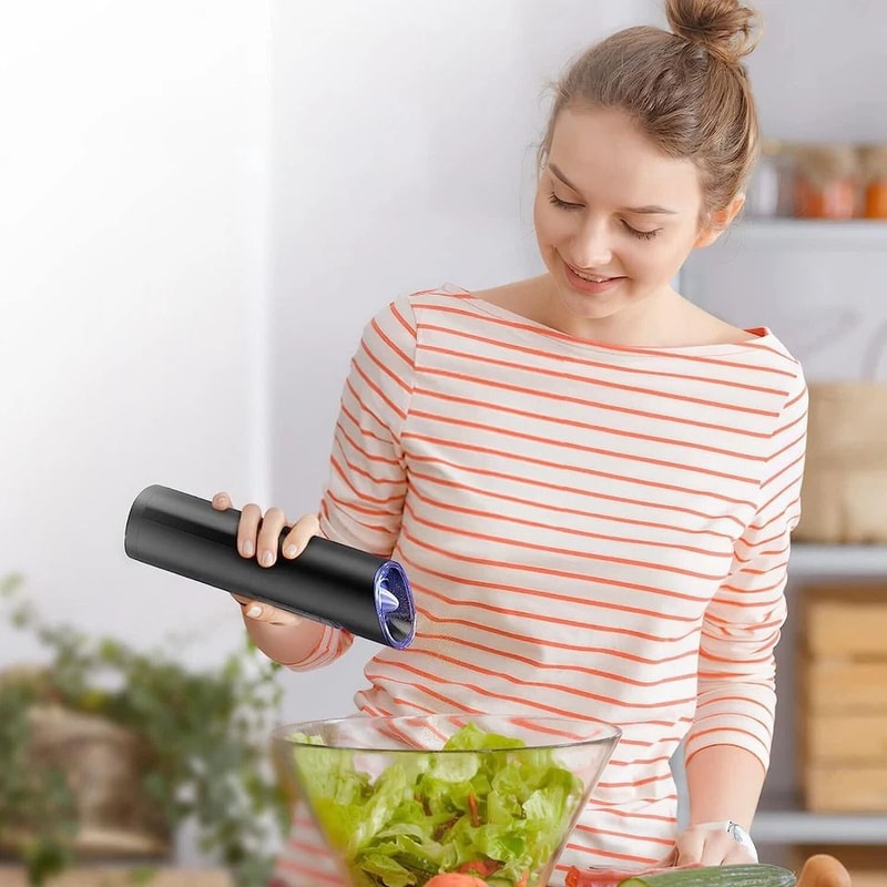 Automatic Electric Salt Or Pepper Grinder Adjustable Coarseness Gravity Sensor Home Cooking Tool 8