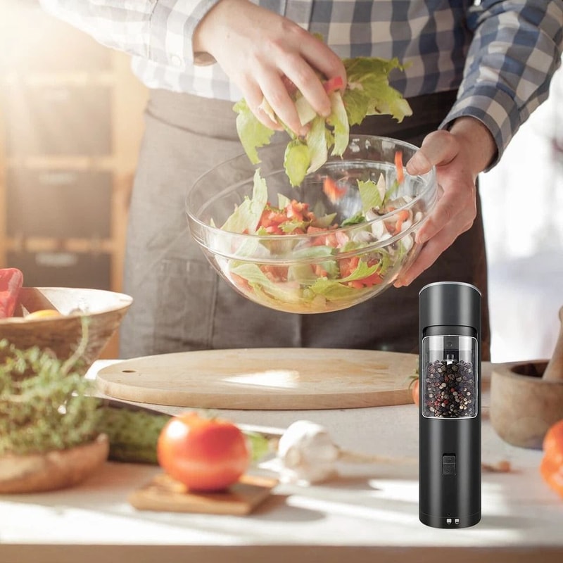Automatic Electric Salt Or Pepper Grinder Adjustable Coarseness Gravity Sensor Home Cooking Tool 6
