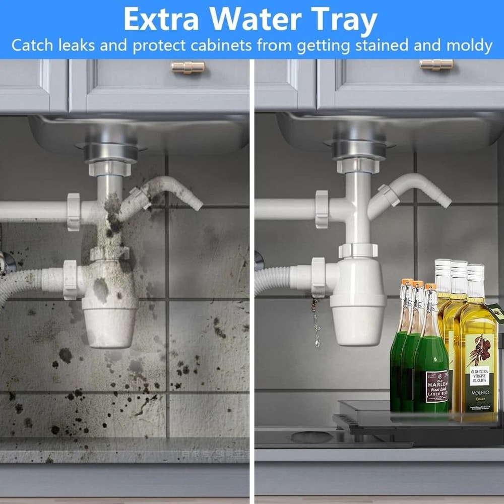 Pull Out Tray Cabinet Organizer Tier Shelf Under Sink Kitchen Rack Drawer Tray Efficient Storage So 4