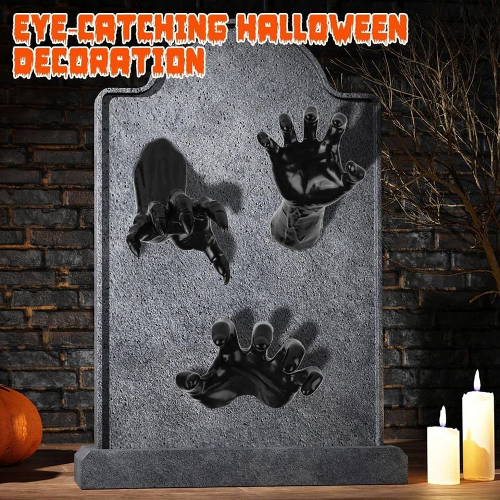 Halloween Creepy Reaching Hands Lighted Candles Hand Prop For Haunted Party Decorations Eerie Wall 4