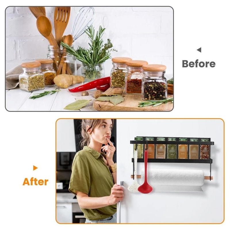 Magnetic Spice Racks For Kitchen Fridge Organizer Magnet Holder Tray Refrigerator Wall Storage For 2