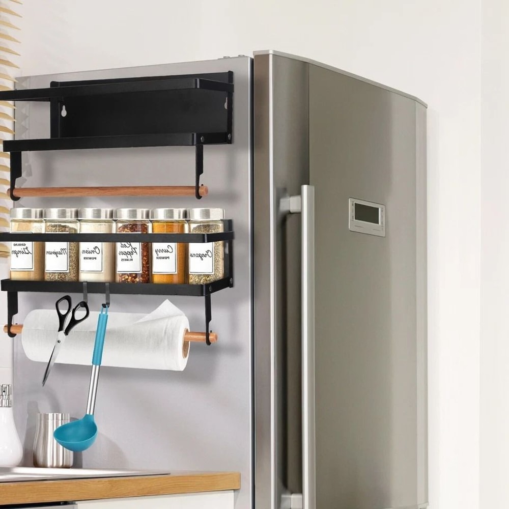 Magnetic Spice Racks For Kitchen Fridge Organizer Magnet Holder Tray Refrigerator Wall Storage For 6
