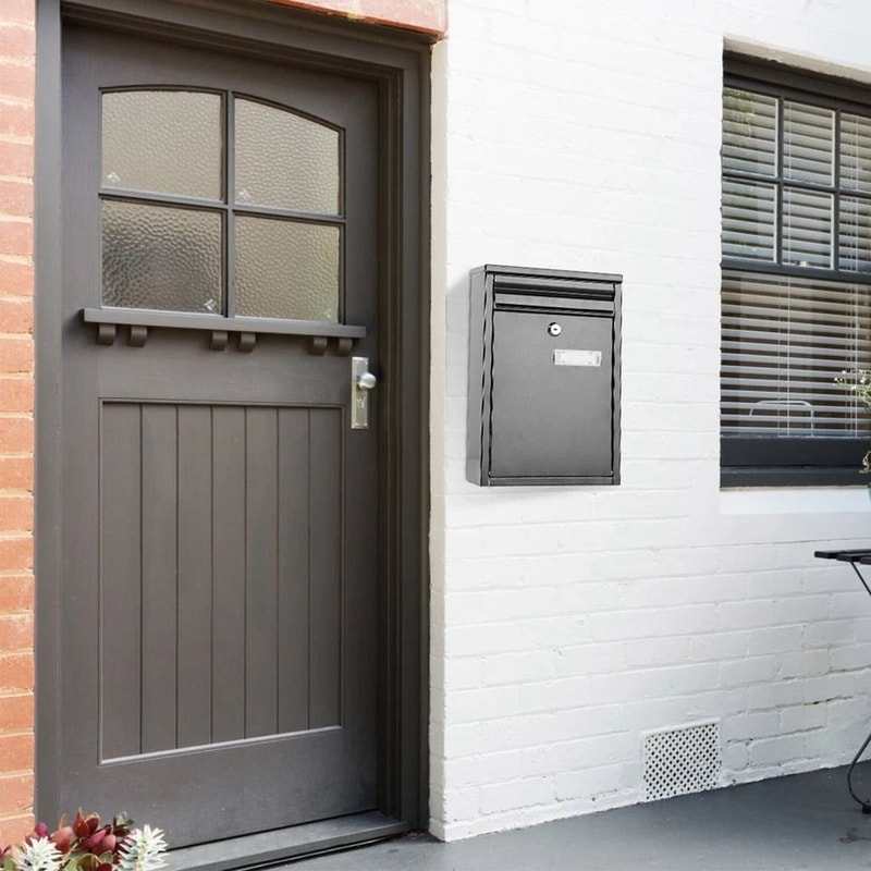 Secure Metal Wall Mount Mailbox Lockable Door Drop Box With Keys Perfect For Letters Newspapers And 1