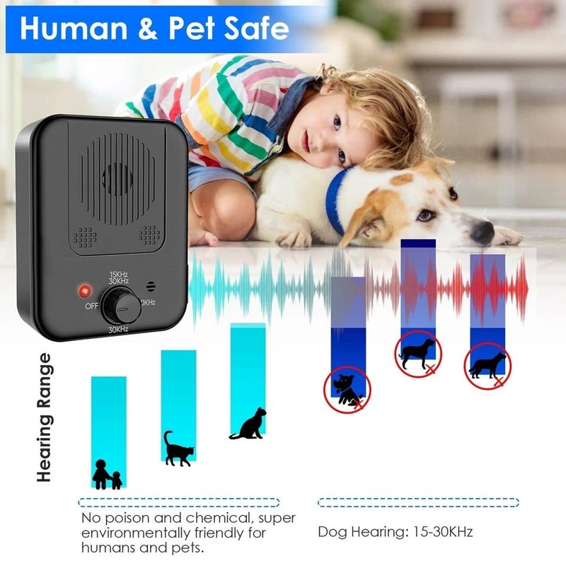 Ultrasonic Dog Bark Control Device Sensing Range Sonic Silencer Safe Effective Adjustable Frequenc 1