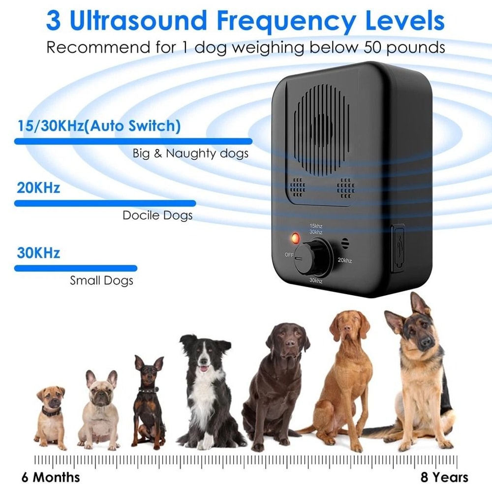 Ultrasonic Dog Bark Control Device Sensing Range Sonic Silencer Safe Effective Adjustable Frequenc 2