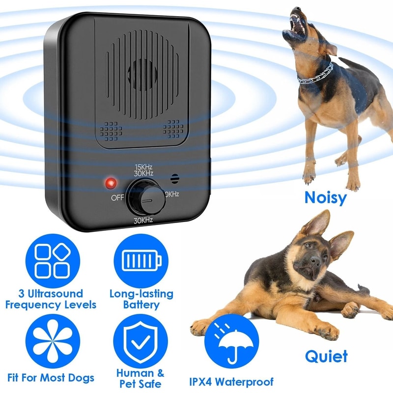 Ultrasonic Dog Bark Control Device Sensing Range Sonic Silencer Safe Effective Adjustable Frequenc 12