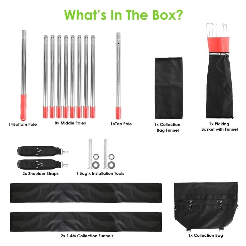 Fruit Picking Tool Adjustable Mango Lemon Apple Picker With Harvest Bag For Easy High Reach Collect 2