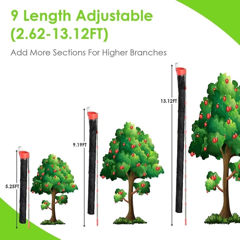 Fruit Picking Tool Adjustable Mango Lemon Apple Picker With Harvest Bag For Easy High Reach Collect 3