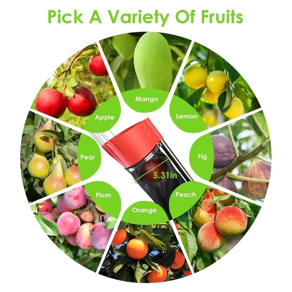 Fruit Picking Tool Adjustable Mango Lemon Apple Picker With Harvest Bag For Easy High Reach Collect 4