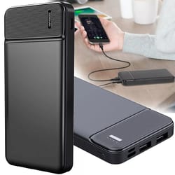 external battery pack charger, portable power bank for cell phone, fast charging, ideal for travel, dual usb output