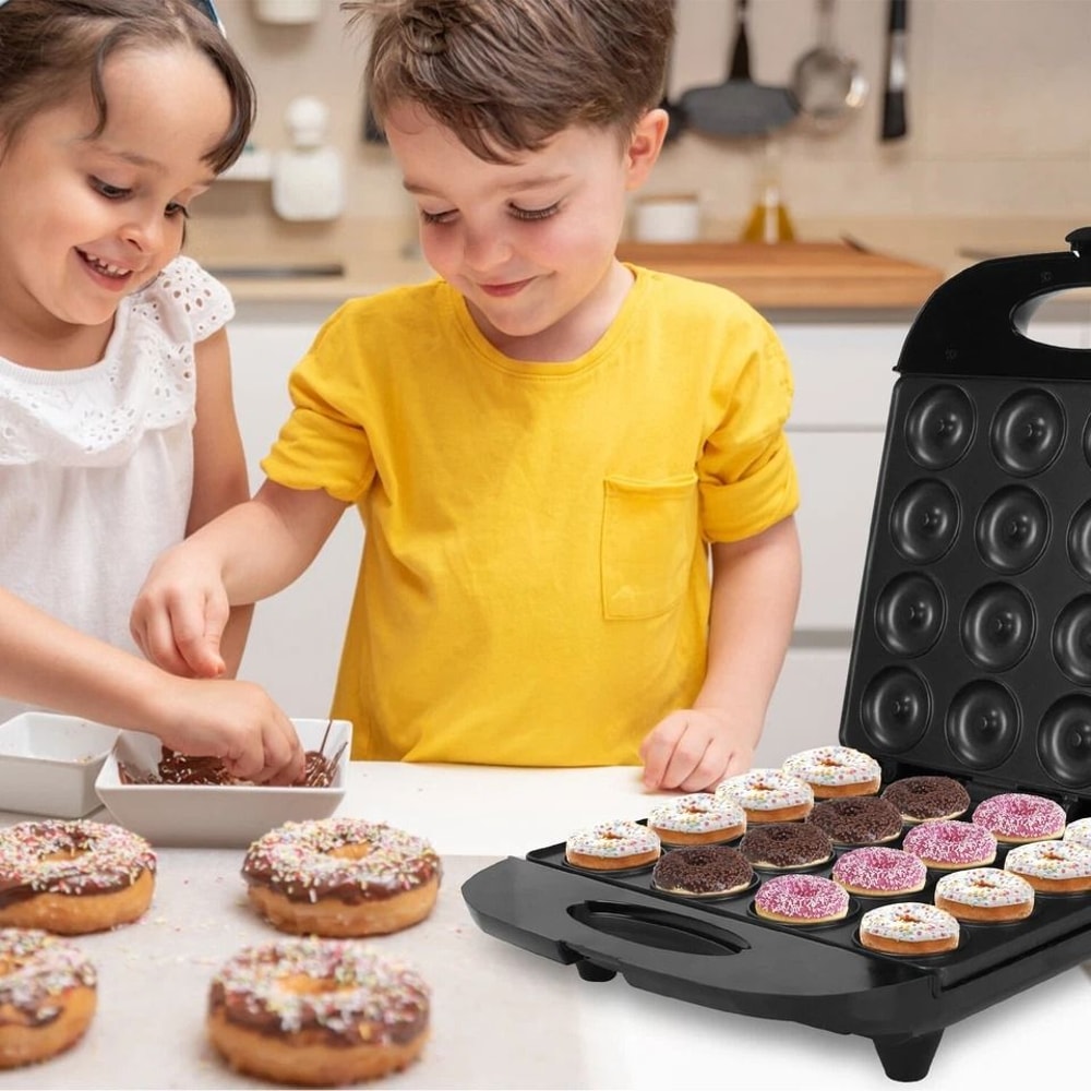 Home NonStick Coating Mini Donut Maker Heating Fast Donut Production Perfect For Busy Mornings 8