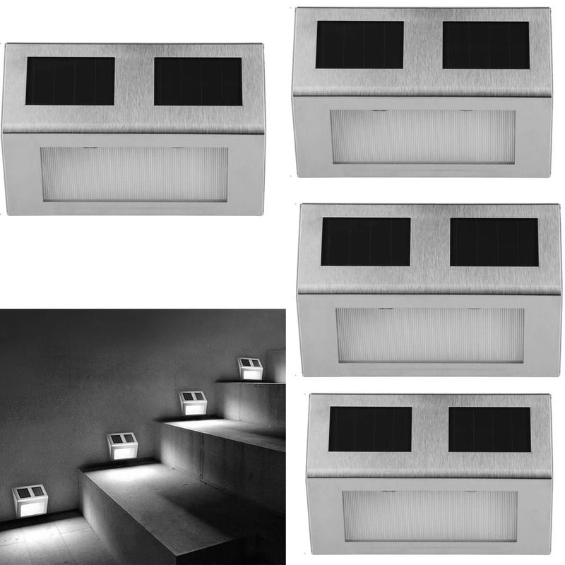 Waterproof Solar Garden Lamp LED Outdoor Stair Step Light Security Solar Fence Light For Yard And L 9