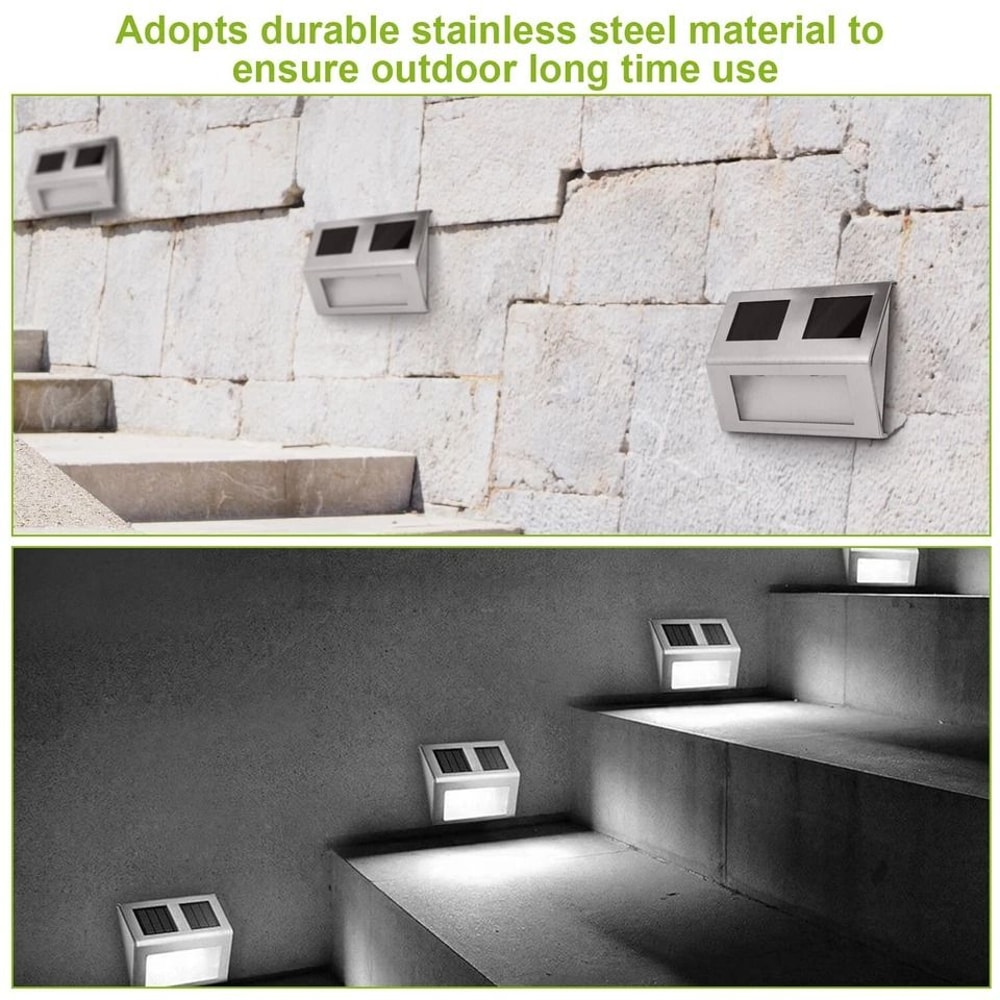 Waterproof Solar Garden Lamp LED Outdoor Stair Step Light Security Solar Fence Light For Yard And L 3