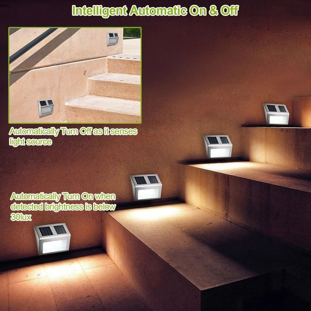 Waterproof Solar Garden Lamp LED Outdoor Stair Step Light Security Solar Fence Light For Yard And L 5