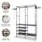 Wardrobe Organizer Shoe Rack Heavy Duty Garment Rack Closet Storage System Rotatable Hooks Adjustab 2