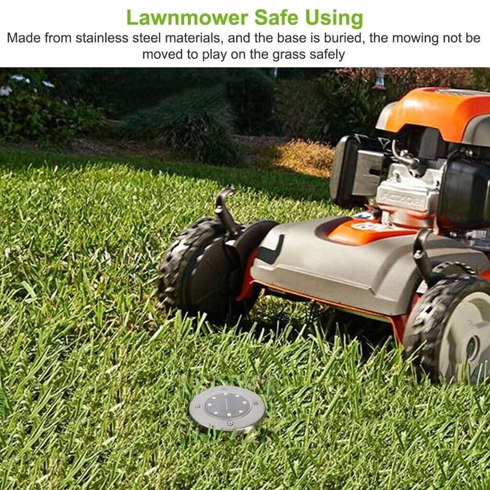 Solar Powered Ground Lights LED Solar Disk Lights Waterproof Outdoor Pathway Lamps For Garden Decor 4