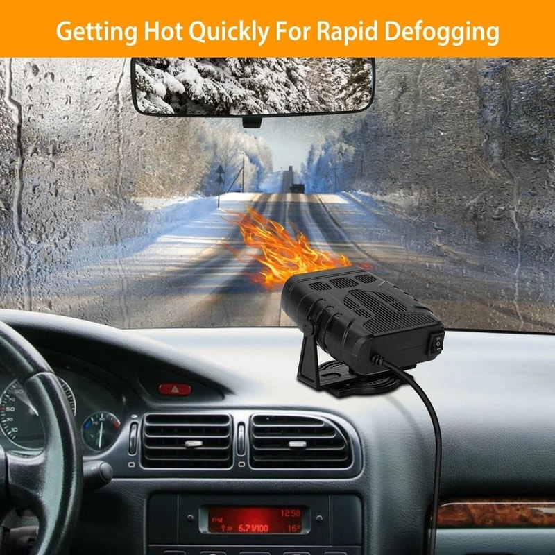 Portable Car Heater Defroster Cooling Fan Windshield Demister Fast Heating 9