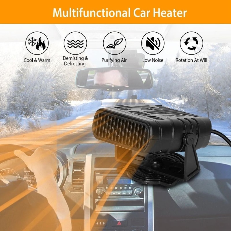 Portable Car Heater Defroster Cooling Fan Windshield Demister Fast Heating 10