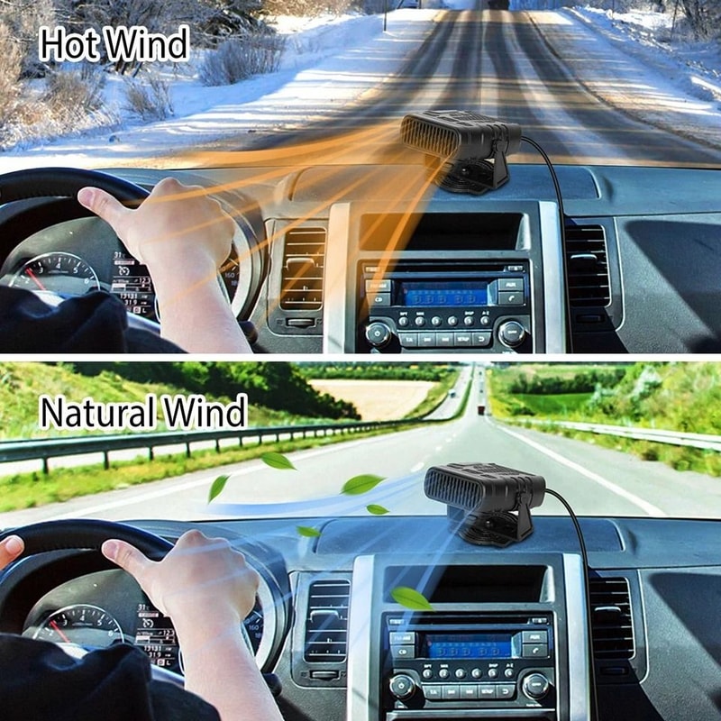 Portable Car Heater Defroster Cooling Fan Windshield Demister Fast Heating 5