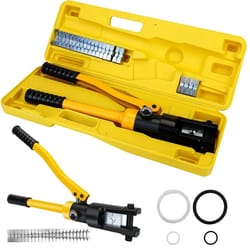 hydraulic wire crimper, ton crimping tool set for battery cables, copper & aluminum terminals