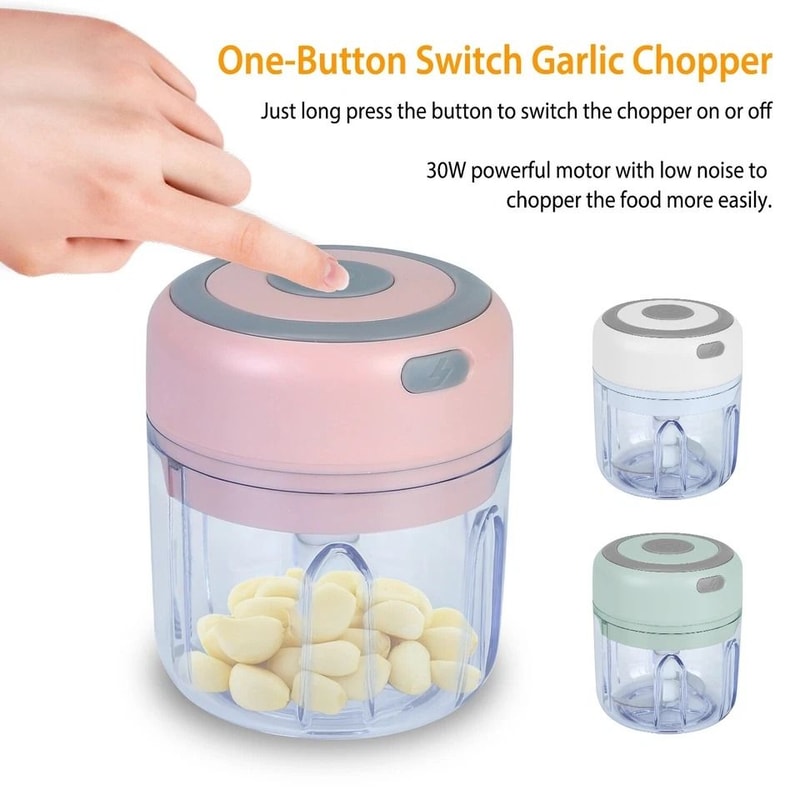 USB Rechargeable Electric Garlic Chopper Onion Meat Grinder Mincer Blender Mixer For Easy Food Prep 9