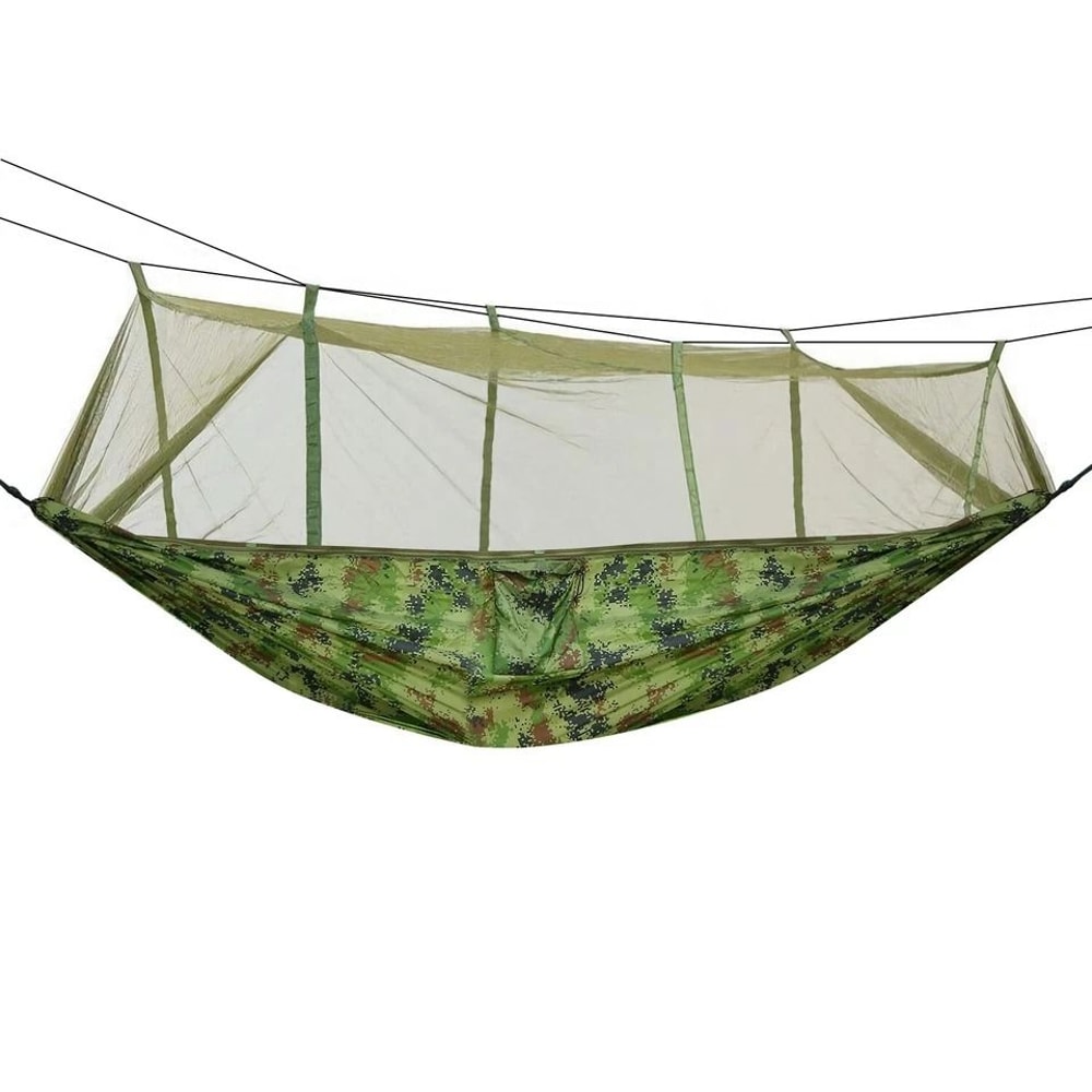 LoadBearing Outdoor Hammock Nylon Hanging Swing For Camping Bed With Mosquito Net 10