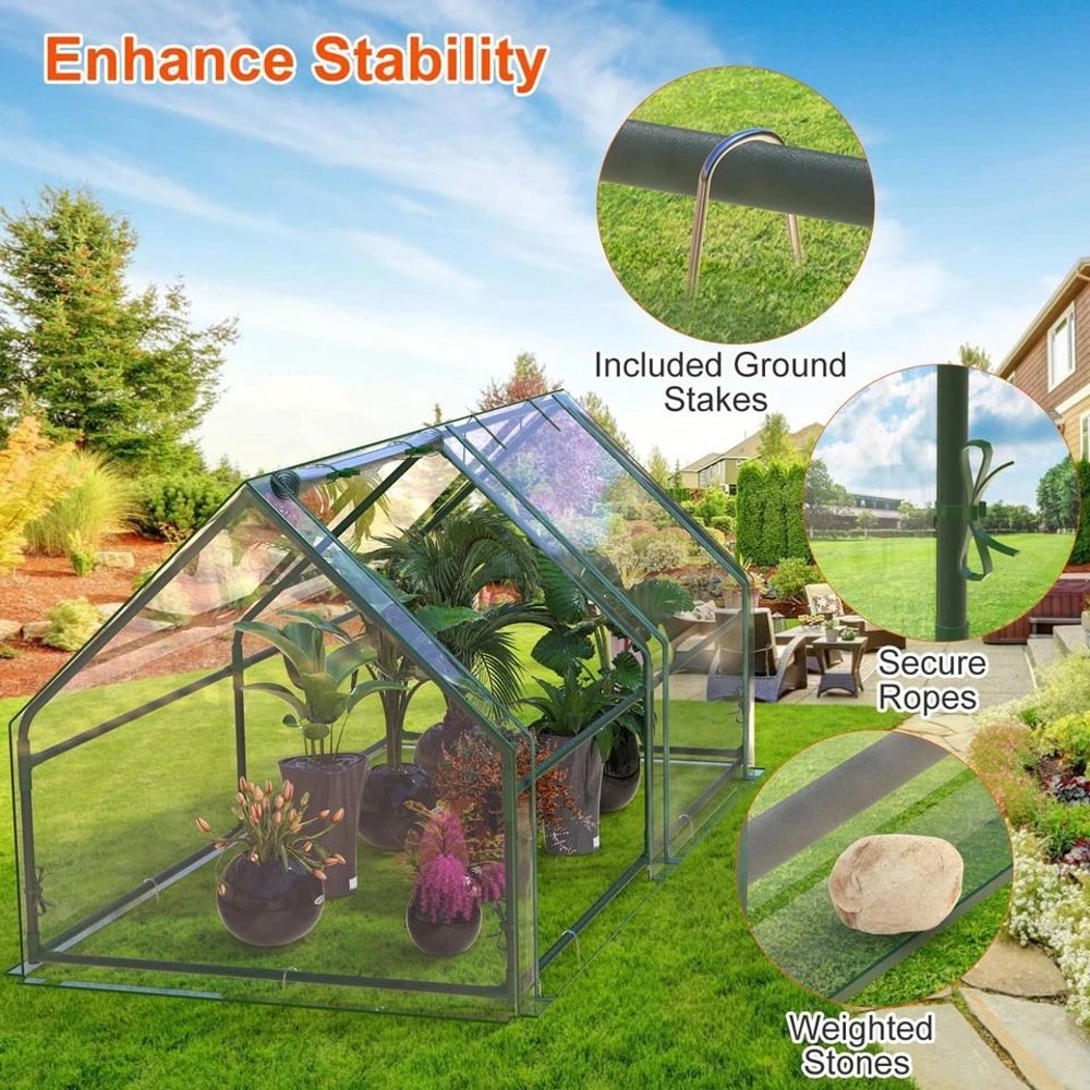 Outdoor Mini Greenhouse With Zipper Portable PVC Hot House For Plants Waterproof UVProof Outdoor Gr 6