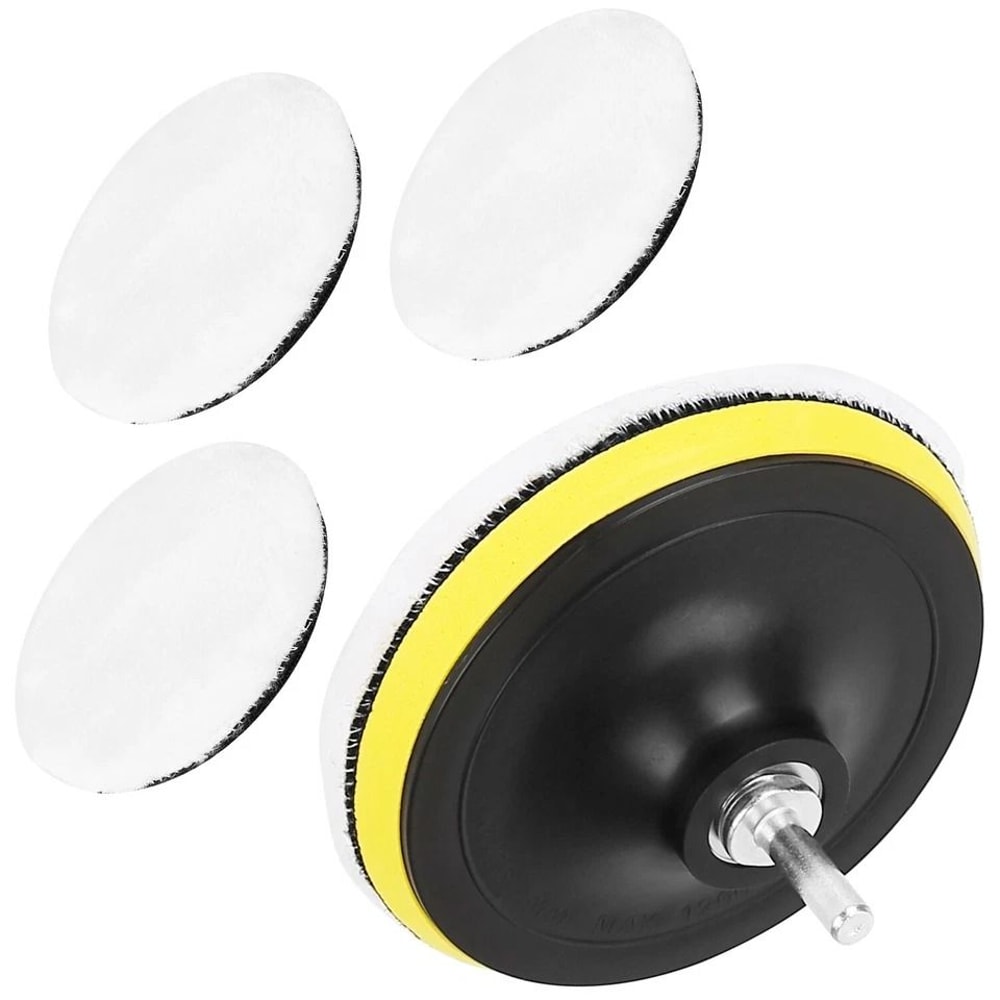 Polishing Pad Wool Wheel Mop Kit For Car Polisher Buffing Pads Drill Adapter 1