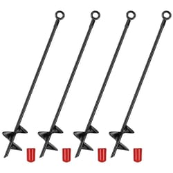 heavy duty ground anchor stakes, earth auger helix for tent tie down, spiral stake for secure soil digging, black coated
