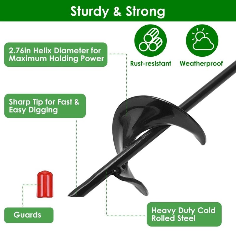 Heavy Duty Ground Anchor Stakes Earth Auger Helix For Tent Tie Down Spiral Stake For Secure Soil Di 7
