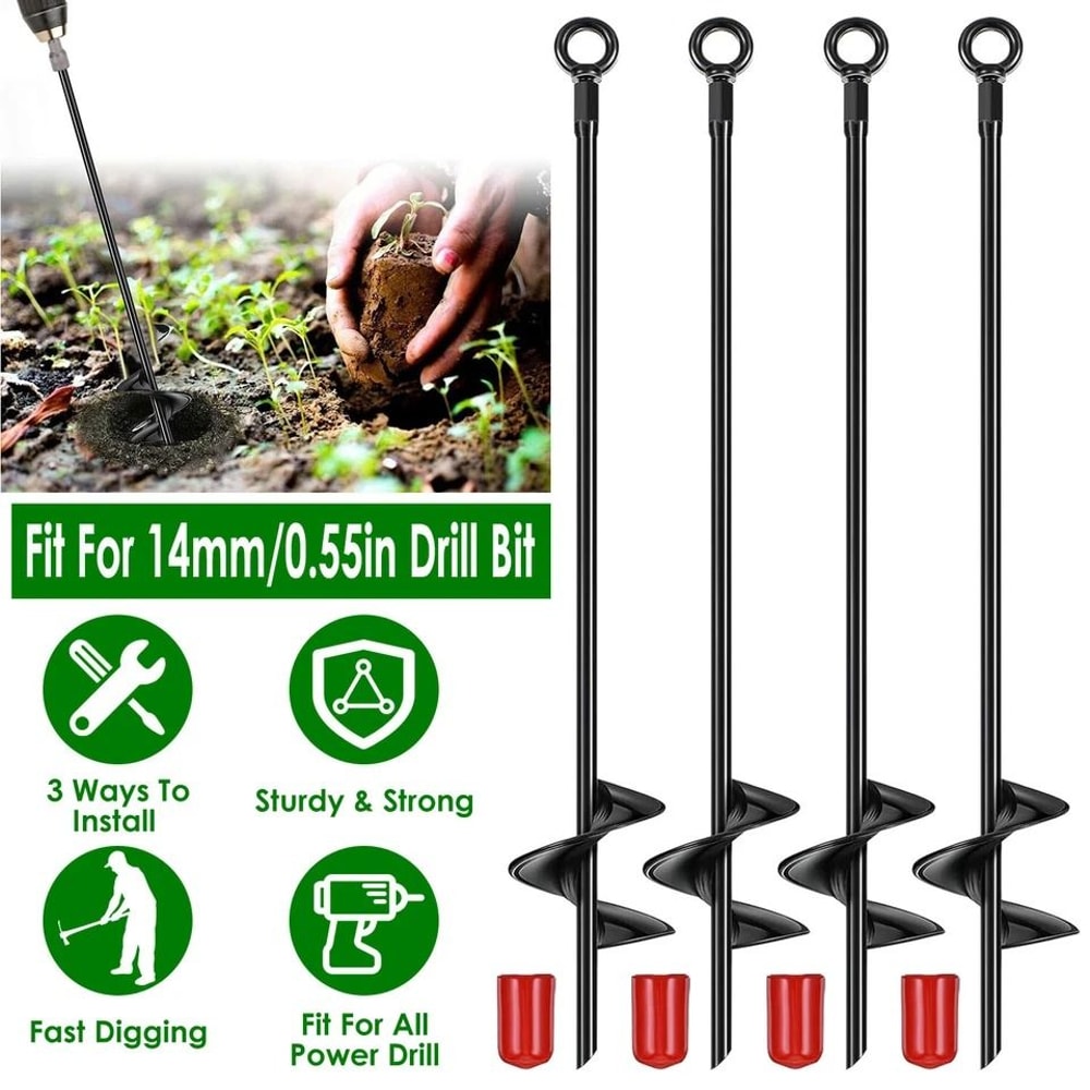 Heavy Duty Ground Anchor Stakes Earth Auger Helix For Tent Tie Down Spiral Stake For Secure Soil Di 11