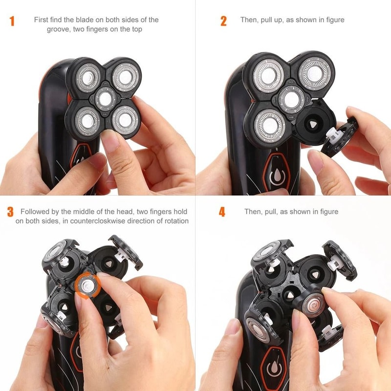 Rotary Electric Shaver Bald Head Beard Trimmer Shaving Razor For Men 6