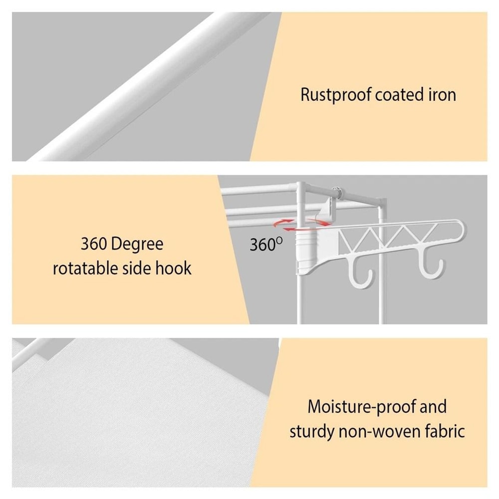 Clothing Garment Rack Metal Clothes Organizer Closet Storage Shelf For Shoes Pillows And Coats In B 6