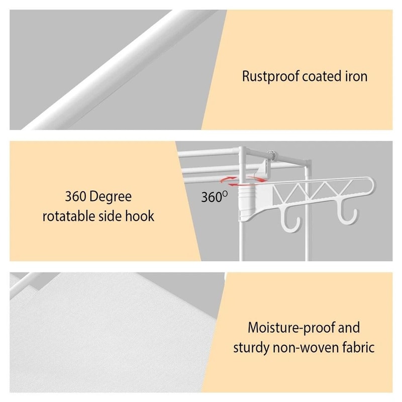 Clothing Garment Rack Metal Clothes Organizer Closet Storage Shelf For Shoes Pillows And Coats In B 6