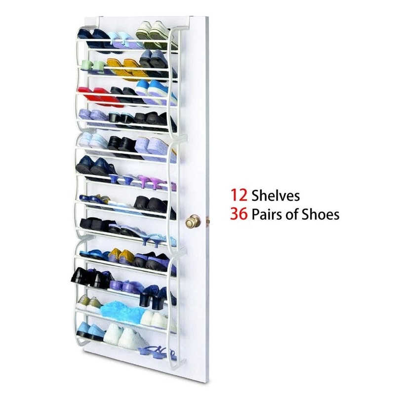 Over The Door Shoe Rack Organizer SpaceSaving Hanging Closet Shelf For Shoes 5