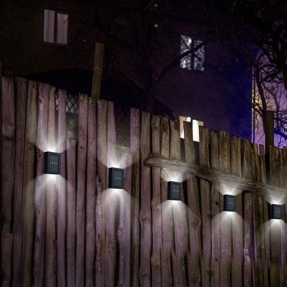 Solar Deck Lights Outdoor LED Garden Patio Pathway Lamps Waterproof Stairs Step Fence Lights 0