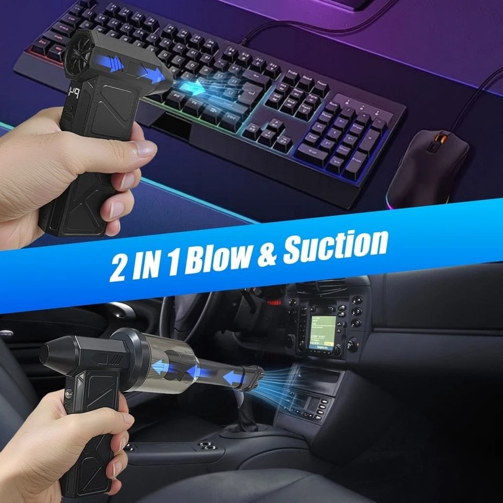 Cordless Air Blower Compressed Air Duster Vacuum Cleaner Fast Charging LED Light Tool For Cleaning 3