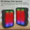 Portable Wireless FM Party Speaker Colorful Lights DJ PA Sound System Mic Remote Control Karaoke 9