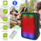 Portable Wireless FM Party Speaker Colorful Lights DJ PA Sound System Mic Remote Control Karaoke 11