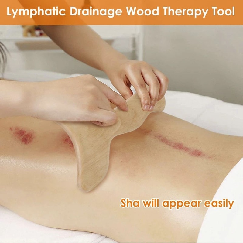 Wooden Lymphatic Drainage Paddle Therapy Scraping Massager Body Sculpting Tool Natural Wooden Massa 5