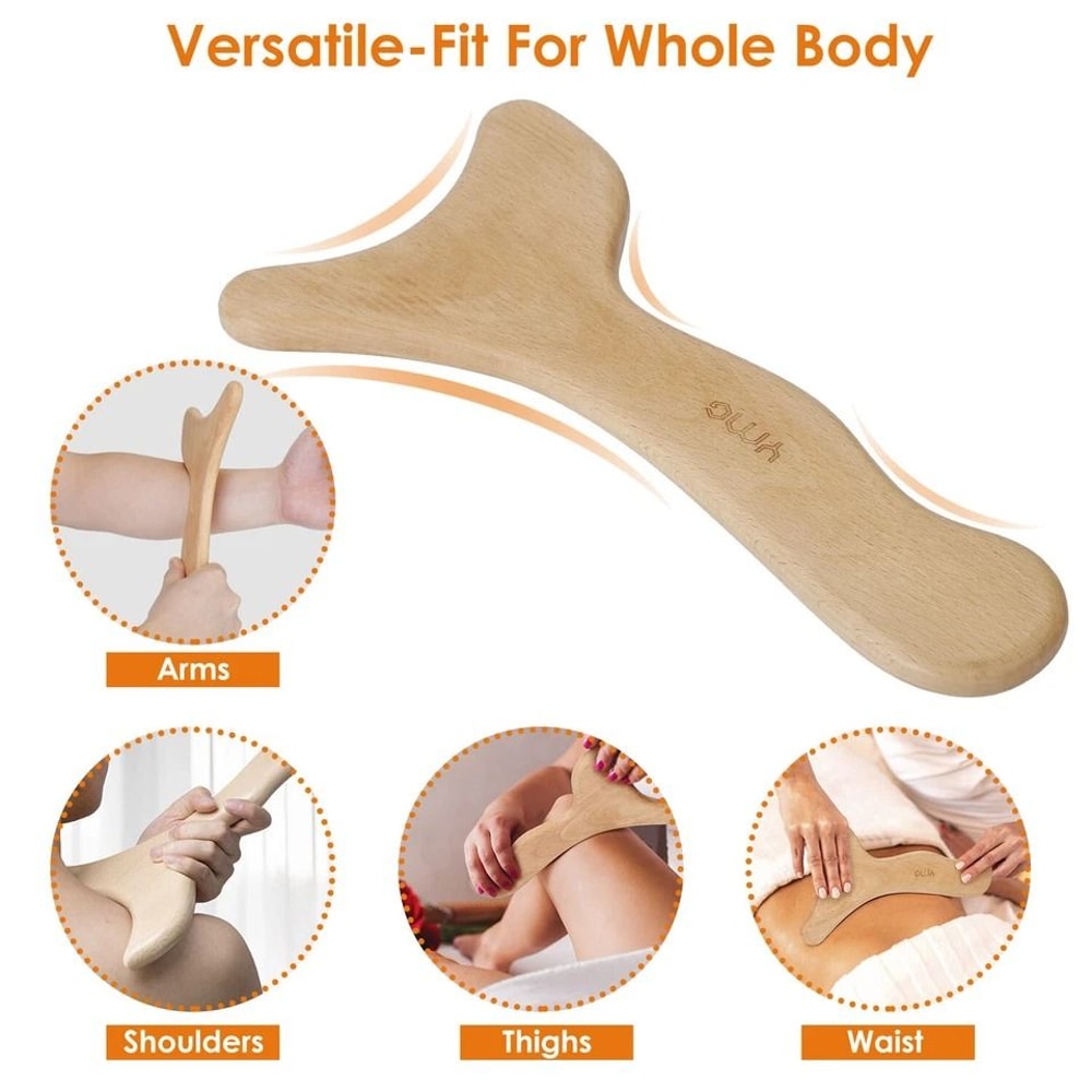 Wooden Lymphatic Drainage Paddle Therapy Scraping Massager Body Sculpting Tool Natural Wooden Massa 6