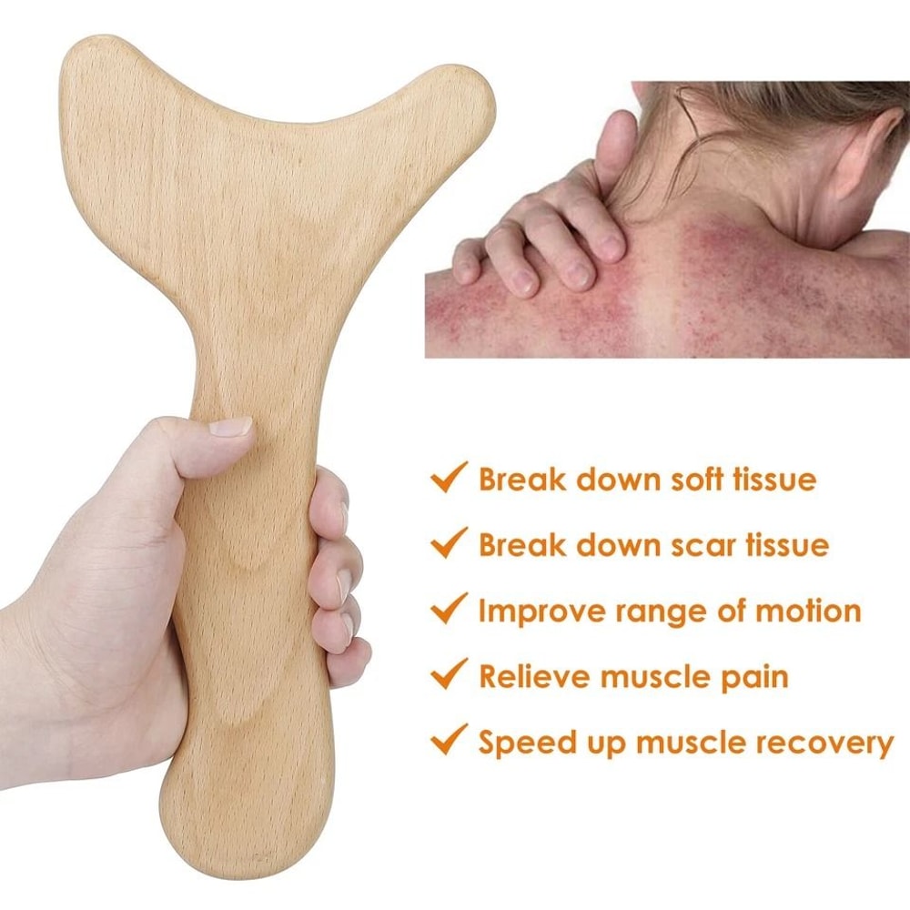 Wooden Lymphatic Drainage Paddle Therapy Scraping Massager Body Sculpting Tool Natural Wooden Massa 7
